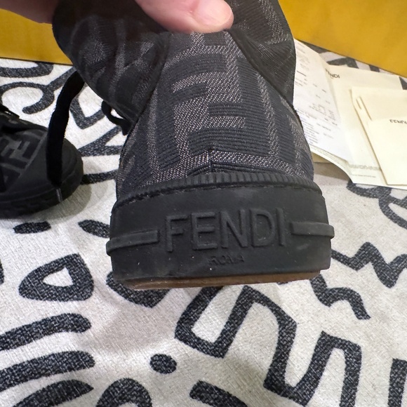 Fendi Domino Hi-Top Sneakers in FF Motif *Authentic* - Picture 4 of 10